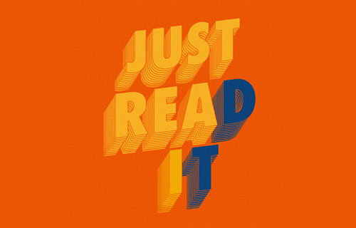 JUST READ IT, 'DT' logo